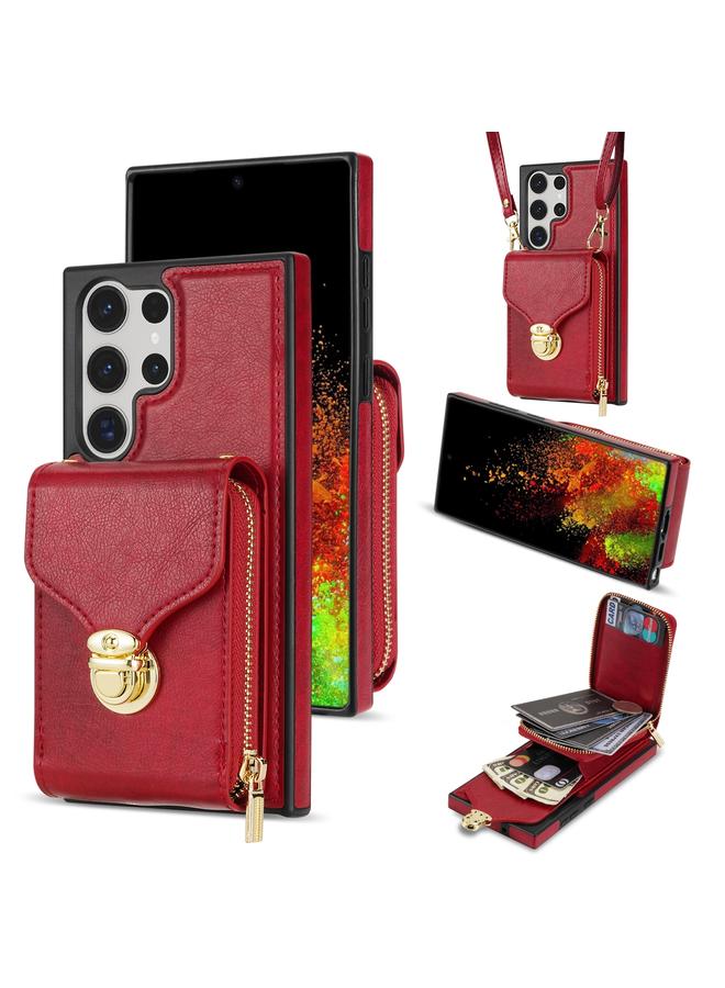 S-TOP Case For Samsung Galaxy S23 Ultra 5G Zipper Hardware Card Wallet Phone Case - Image 1