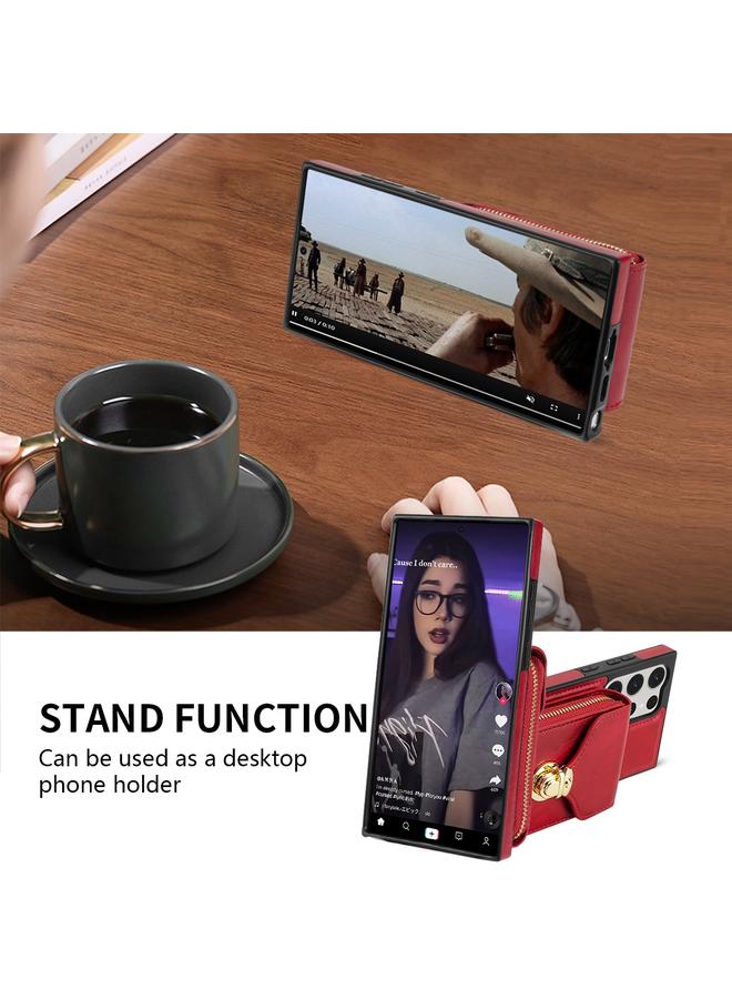 S-TOP Case For Samsung Galaxy S23 Ultra 5G Zipper Hardware Card Wallet Phone Case - Image 4