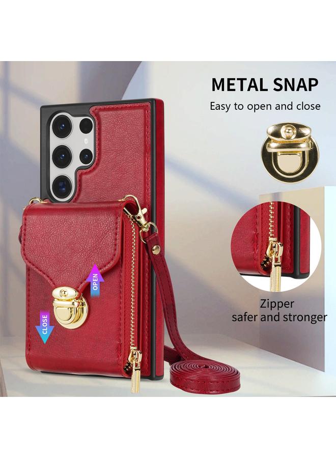 S-TOP Case For Samsung Galaxy S23 Ultra 5G Zipper Hardware Card Wallet Phone Case - Image 5