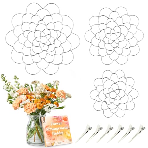 Yncotte Flower Arrangement Holder, 3Pcs Floral Grid Flower Frog Tool Wire Arranger Twist for Vase Floral Stems Bouquets Plant Fixation - Image 1