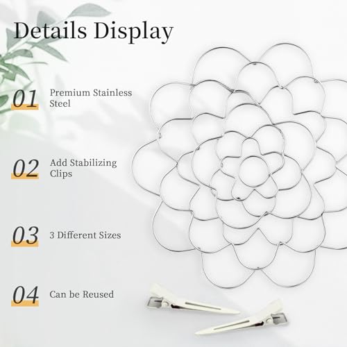 Yncotte Flower Arrangement Holder, 3Pcs Floral Grid Flower Frog Tool Wire Arranger Twist for Vase Floral Stems Bouquets Plant Fixation - Image 3
