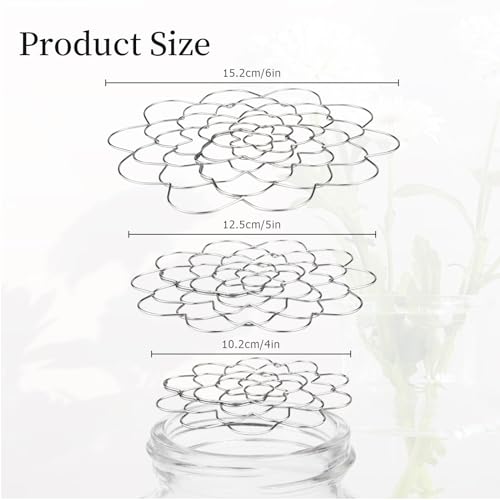 Yncotte Flower Arrangement Holder, 3Pcs Floral Grid Flower Frog Tool Wire Arranger Twist for Vase Floral Stems Bouquets Plant Fixation - Image 4