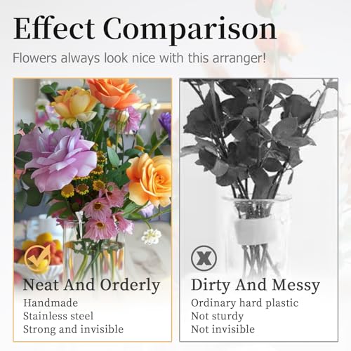 Yncotte Flower Arrangement Holder, 3Pcs Floral Grid Flower Frog Tool Wire Arranger Twist for Vase Floral Stems Bouquets Plant Fixation - Image 2