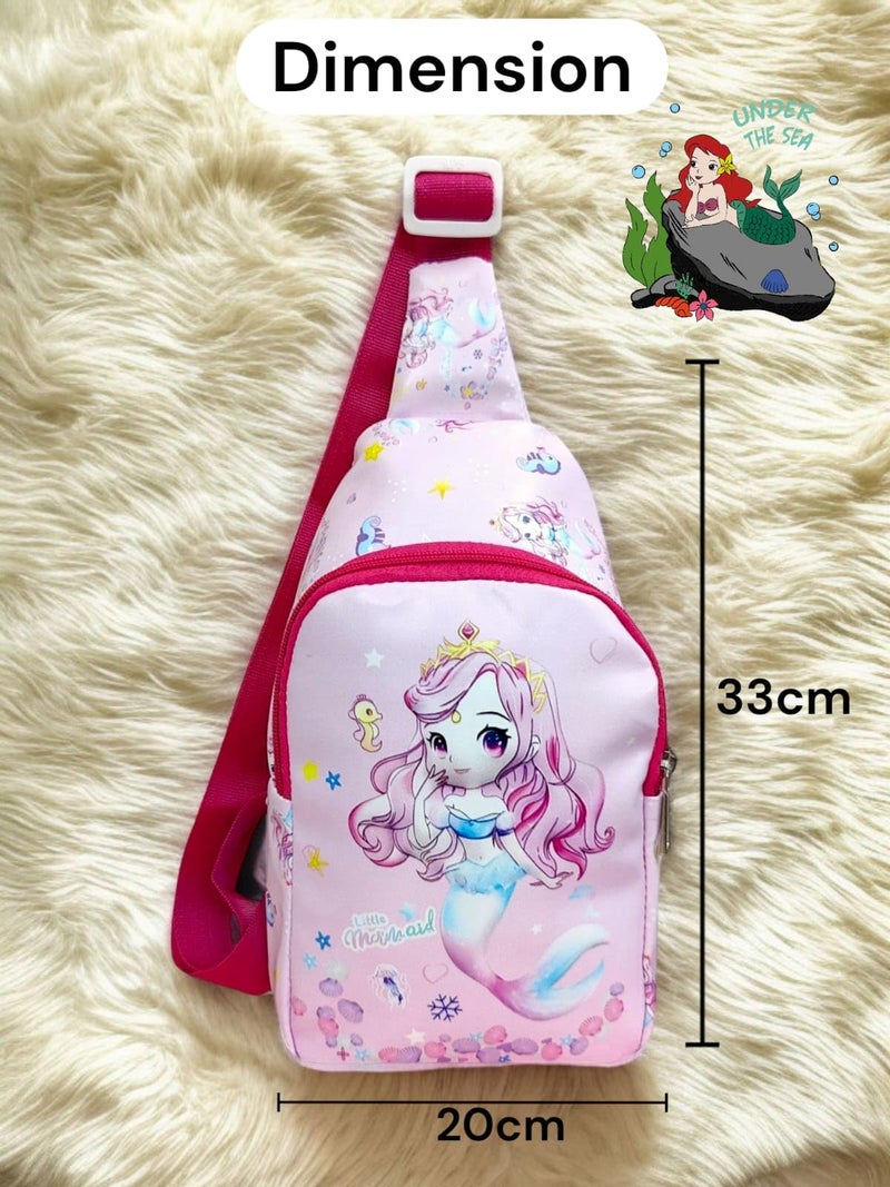 Tera13 TERA 13 3D Mermaid Theme Chest Bag For Kids (Pack Of 1) | Crossbody Sling Bag For Kids | Birthday Return Gift | Crossbody Bag For Outdoor, Travel, Picnic | Messenger Bag For Boys & Girls - Image 5