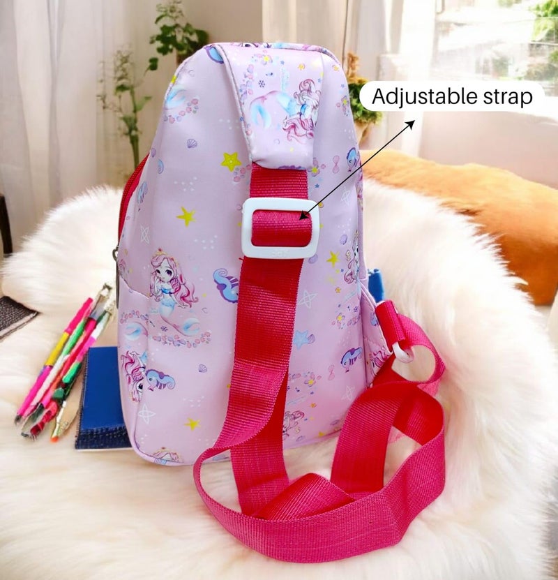 Tera13 TERA 13 3D Mermaid Theme Chest Bag For Kids (Pack Of 1) | Crossbody Sling Bag For Kids | Birthday Return Gift | Crossbody Bag For Outdoor, Travel, Picnic | Messenger Bag For Boys & Girls - Image 3