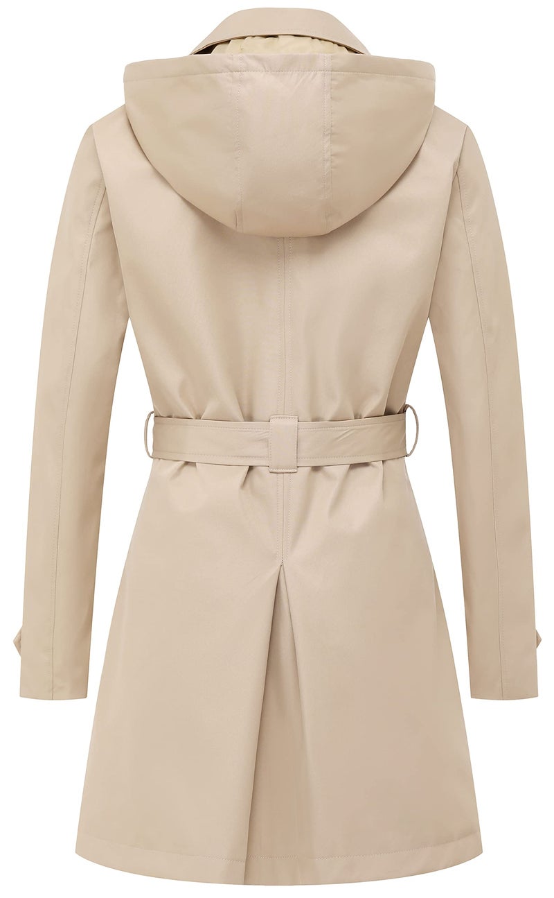 CREATMO US Women's Dress Coat Overcoat Long Trench Coat with Pocket Khaki XL - Image 2