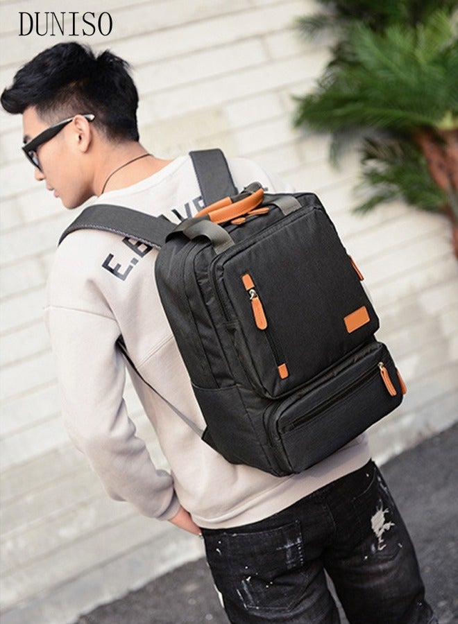 DUNISO Anti theft travel backpack, business laptop backpack, men's backpack, durable waterproof college student backpack (black) - Image 4