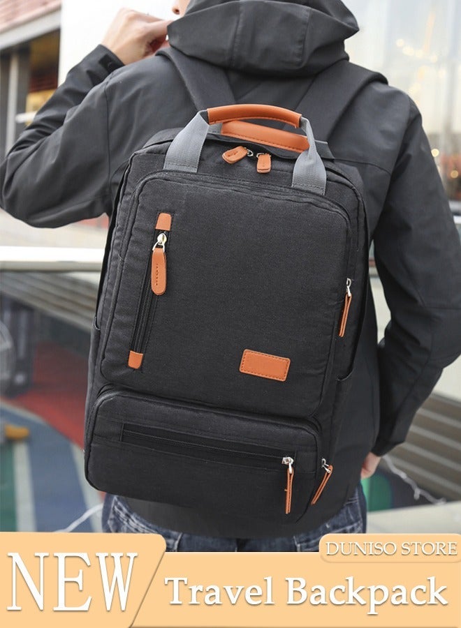 DUNISO Anti theft travel backpack, business laptop backpack, men's backpack, durable waterproof college student backpack (black) - Image 1