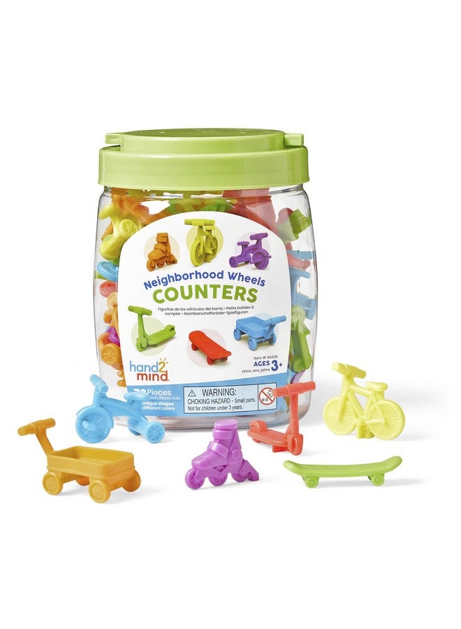 hand2mind hand2mind Neighborhood Wheels Counters, Counters for Kids Math, Counting Toys, Color Sorting Toys, Transportation Toys, Math Manipulatives Kindergarten, Montessori Math Materials, Easter Egg Fillers - Image 1