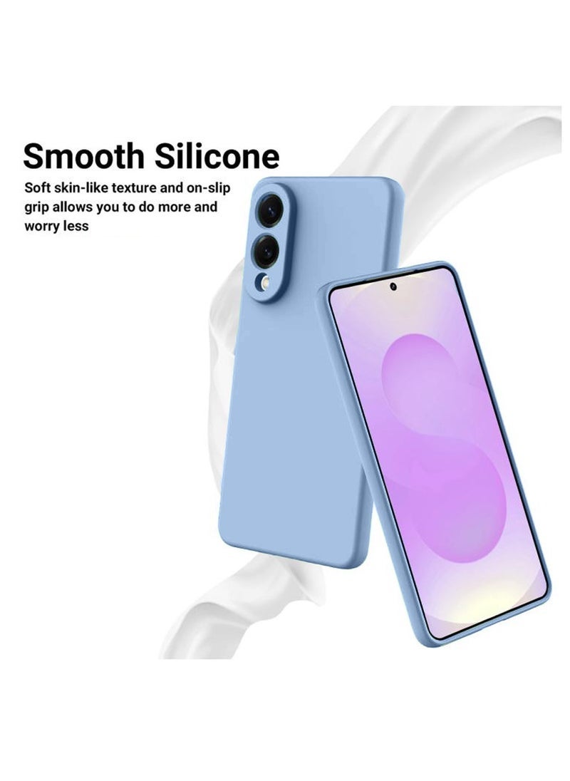 TIGER Premium Soft Liquid Silicone Case Cover for Samsung Galaxy S25 Edge 5G 2025 – Shockproof, Slim Fit, Anti-Fingerprint Protective Back Cover with Microfiber Lining – Sky Blue - Image 3