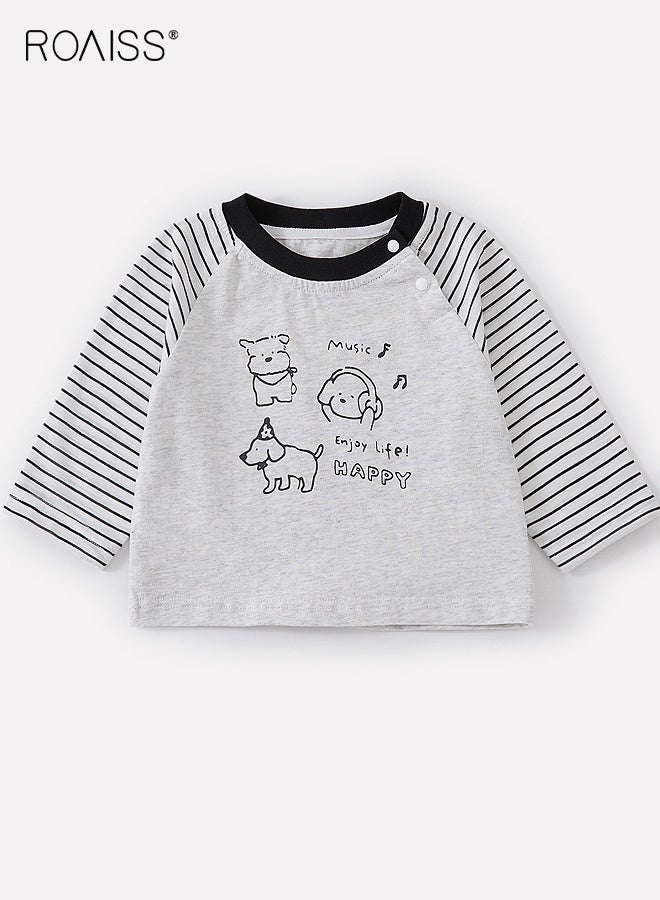 رويس طقم تي شيرت وجينز للأطفال الرضع، ملابس أنيقة لفصلي الربيع والخريف للأطفال الصغار بنقوش رائعة، قميص بأكمام طويلة وسروال كاوبوي بخصر مطاطي، طقم ملابس مريح من قطعتين للأولاد، مناسب للارتداء اليومي والأنشطة الخارجية - Image 2