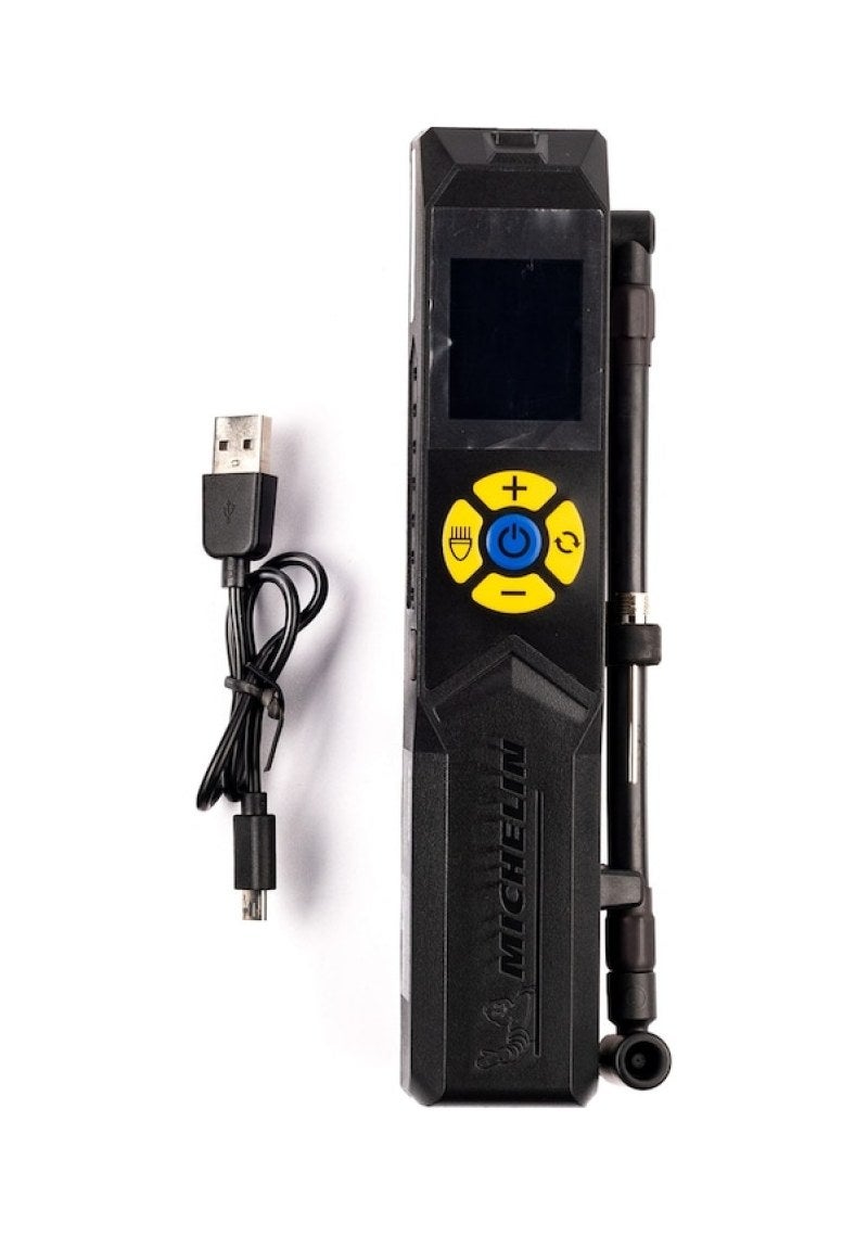 مضخة هواء لاسلكية: مضخة إطارات محمولة باللون الأسود - قابلة لإعادة الشحن عبر USB للاستخدام مع السيارة والدراجة والدراجة النارية - Image 1