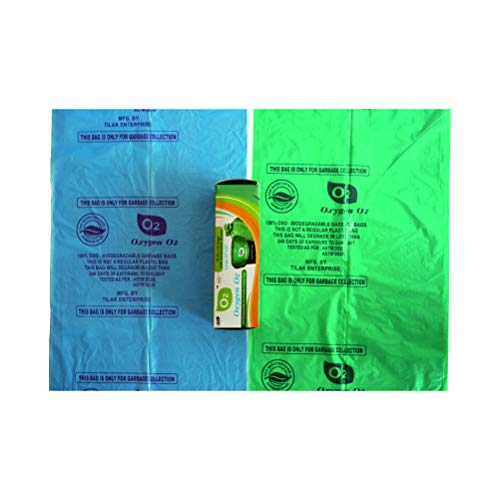 O2 Dustbin Bags Biodegradable For Kitchen, Office, Large Size (Green, 24" X 32", 01 Roll = 15 Bag)(Garbage Bags/Trash bags) - Image 2