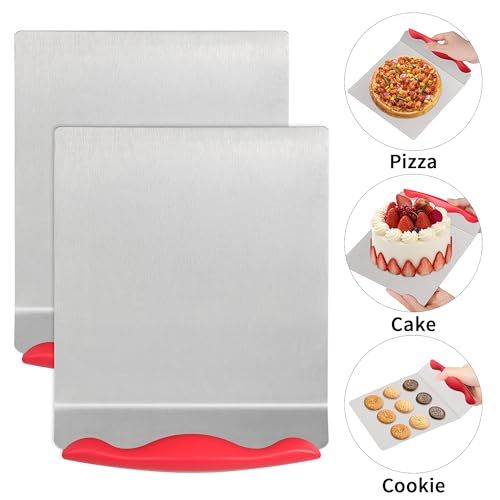 OSOPOLA Cake Safe Lifter - 7.8"x9.6" Stainless Steel Pizza Transfer Shovel Square Cake Tray Moving Plate Tool Cookie Spatula - Image 4