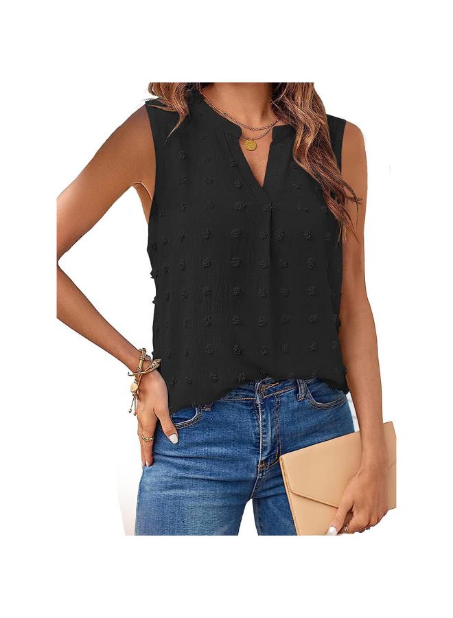 Summer European And American Women's New Jacquard Sleeveless V-neck Vest T-shirt Women's Clothing 