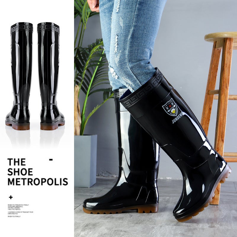 45Cm Extra Tall Rain Boots Men'S Construction Site Aquatic Work Long Water Shoes Thick Sole Wear-Resistant Anti-Slip Men'S Rubber Shoes - Image 3