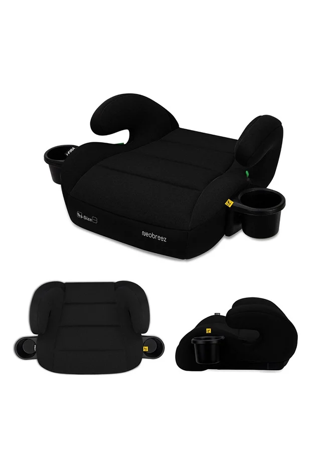 neobreez I-FIRA I-Size Backless Booster Car Seat, Double Padded Foam, Compact, Lightweight&Portable Travel Childrens Kids Boys Girls Car Seat, Arm Rest Seat, 2 Cup Holder, ECER129, 6-12Yrs, 22-36Kg, Group 3