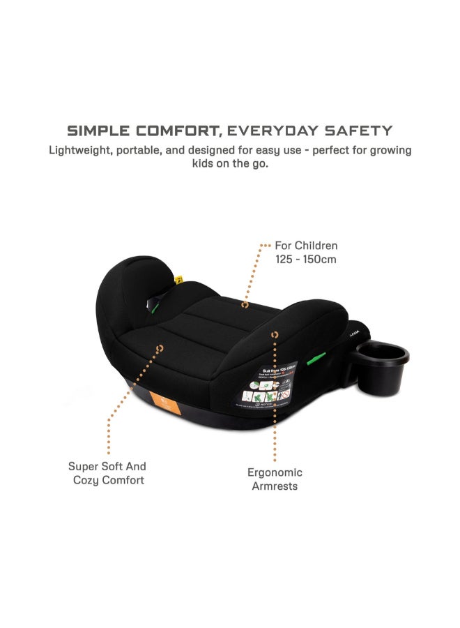neobreez I-FIRA I-Size Backless Booster Car Seat, Double Padded Foam, Compact, Lightweight&Portable Travel Childrens Kids Boys Girls Car Seat, Arm Rest Seat, 2 Cup Holder, ECER129, 6-12Yrs, 22-36Kg, Group 3 - Image 4