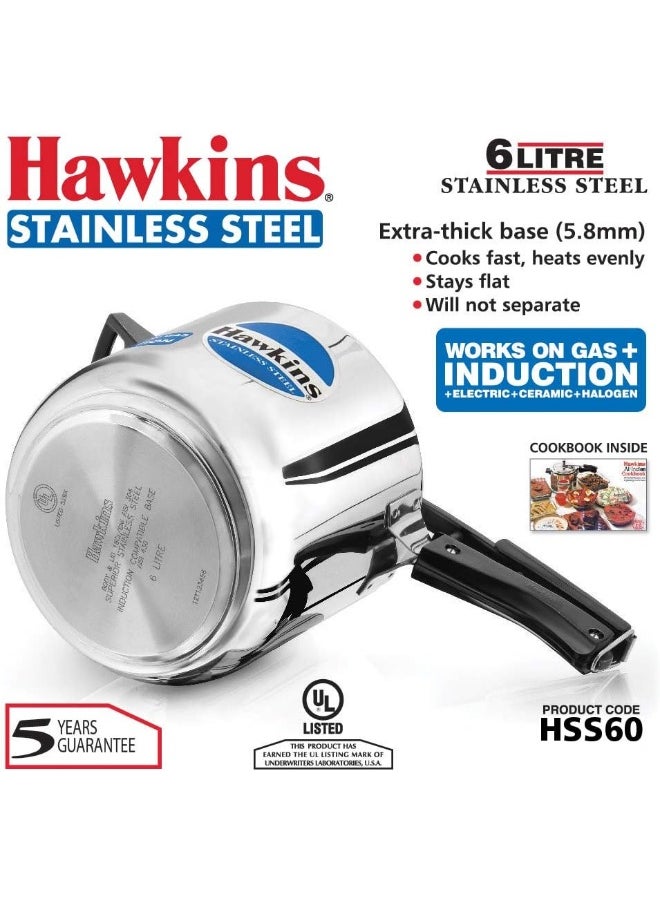 Hawkins قدر ضغط من الفولاذ المقاوم للصدأ سعة 6 لترات فضي  - Image 2