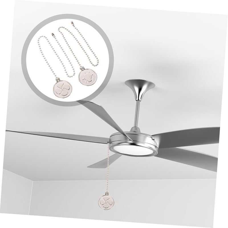 سلسلات تمديد مروحة السقف الفضية، علبة من قطعتين، معدنية، سهلة التركيب، حبل بديل - Image 4