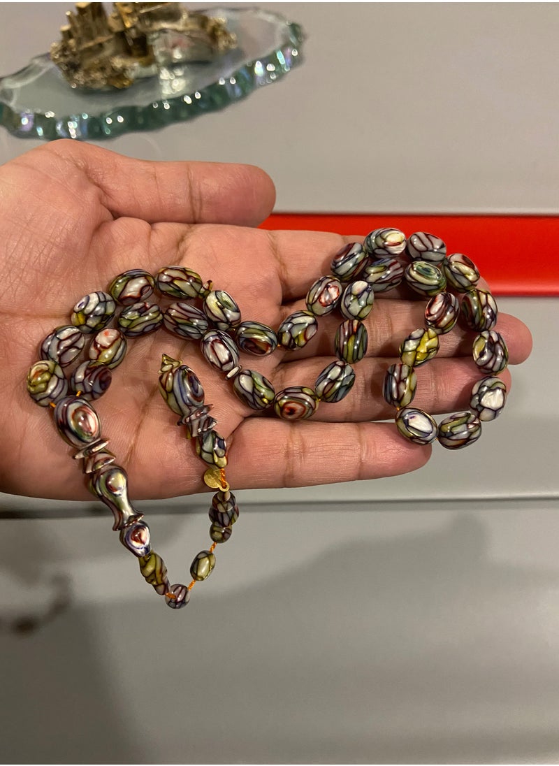 بيرسونال تاتش سبحة رجالية نادرة جداً من القلاليث الفرنسي عدد الخرز 33 مقاس الخرز 11.5mm x 8.5mm  - Image 4