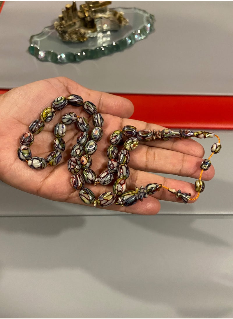 بيرسونال تاتش سبحة رجالية نادرة جداً من القلاليث الفرنسي عدد الخرز 33 مقاس الخرز 11.5mm x 8.5mm  - Image 5