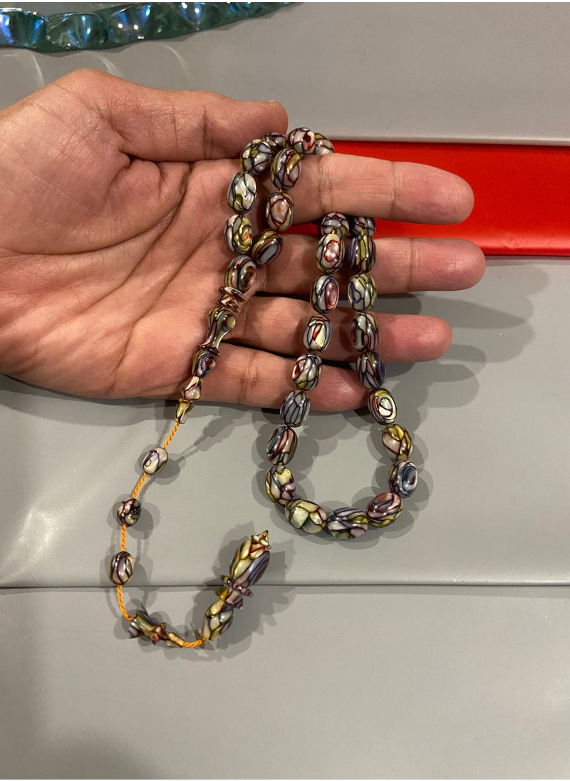 بيرسونال تاتش سبحة رجالية نادرة جداً من القلاليث الفرنسي عدد الخرز 33 مقاس الخرز 11.5mm x 8.5mm  - Image 2