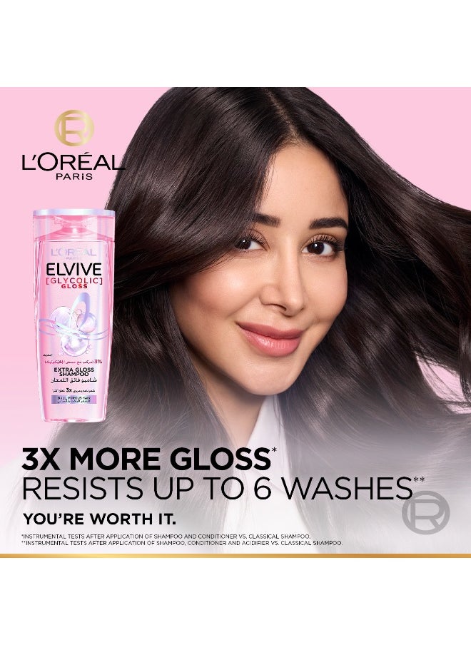 Elvive Glycolic Gloss Extra Gloss Shampoo with 3% Glycolic Acid for Dull and Porous Hair 400ML