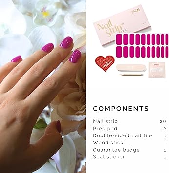 NAILOG Semi Cured Gel Nail Strips Extra Long Nail Polish Strips 20 Pieces Long Lasting Semi Cured Nail Stickers with Soft Glossy Gel FinishMagen - Image 5