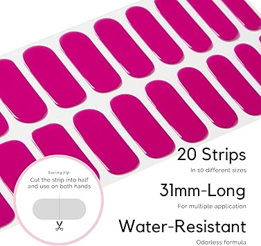 NAILOG Semi Cured Gel Nail Strips Extra Long Nail Polish Strips 20 Pieces Long Lasting Semi Cured Nail Stickers with Soft Glossy Gel FinishMagen - Image 4