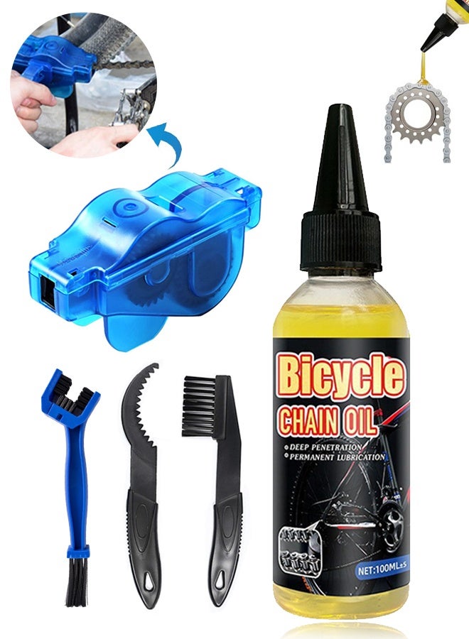 Sweet Life Bicycle lubricant and cleaning kit, 100ml Door Hinge Lubricant, Sewing Machine Lubricant, Bike Chain Lube for Wheel Bike Gym Sewing Machine Car Locks Door Window - Image 1