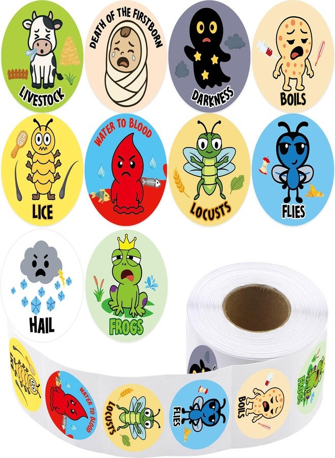 Fancy Land 500Pcs Passover 10 Plagues Stickers for Kids Passover Decorations Gifts for Seder Cute - Image 1