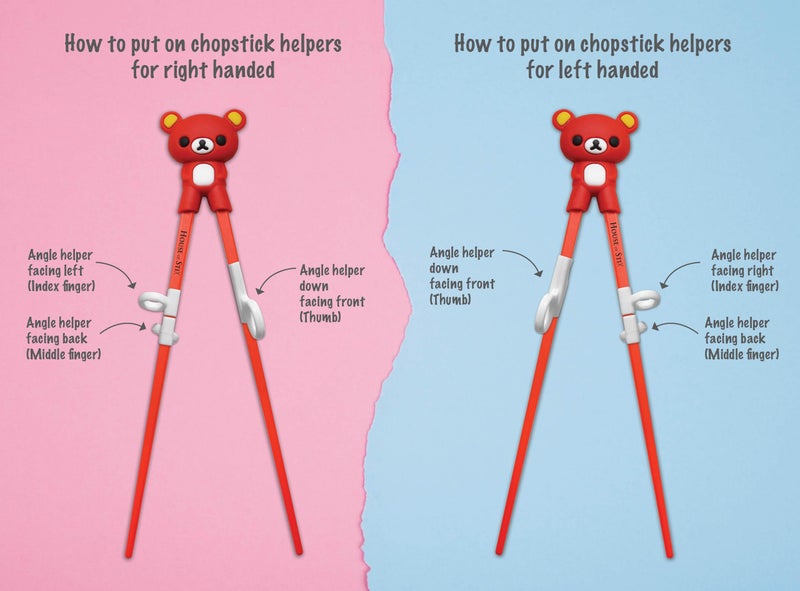 House of Stix Kids Training Chopsticks for Toddlers, Kids and Adults - Removable Finger Helpers, Animal Design, BPA-Free, Dishwasher-Safe (Animals 4-Pack) - Image 2