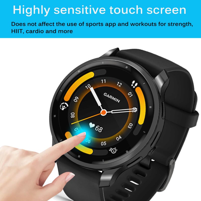 RICHONE [5Pack] RICHONE Screen Protector Compatible with Garmin Venu 3 Cases for Venu 3 45mm Smartwatch Cases Resist Scratched Full Cover Flexible TPU Screen Protectors for Women Men - Image 3