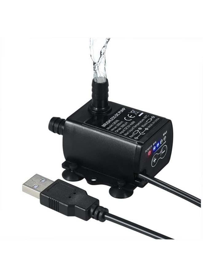 Decdeal Submersible Water Pump Aquarium Fountain With Flow Adjustment Function And Usb Interface, Dc 5V 4.8W 300L/H Lift 300Cm - Image 1