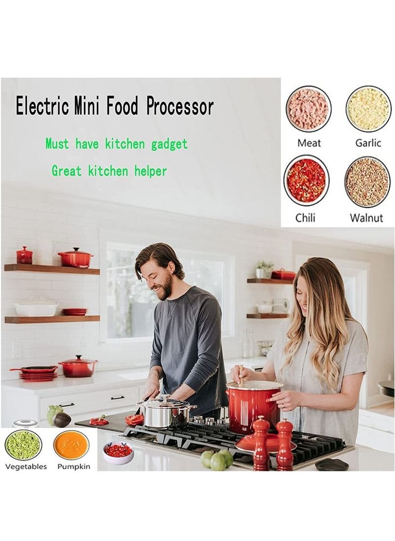 Mi VAZA مفرمة ثوم كهربائية صغيرة، ومبشرة، وخلاط سعة 100 مل لتقطيع اللحوم/الخضروات/الفواكه/البصل، ومعالج طعام لاسلكي محمول  - Image 4
