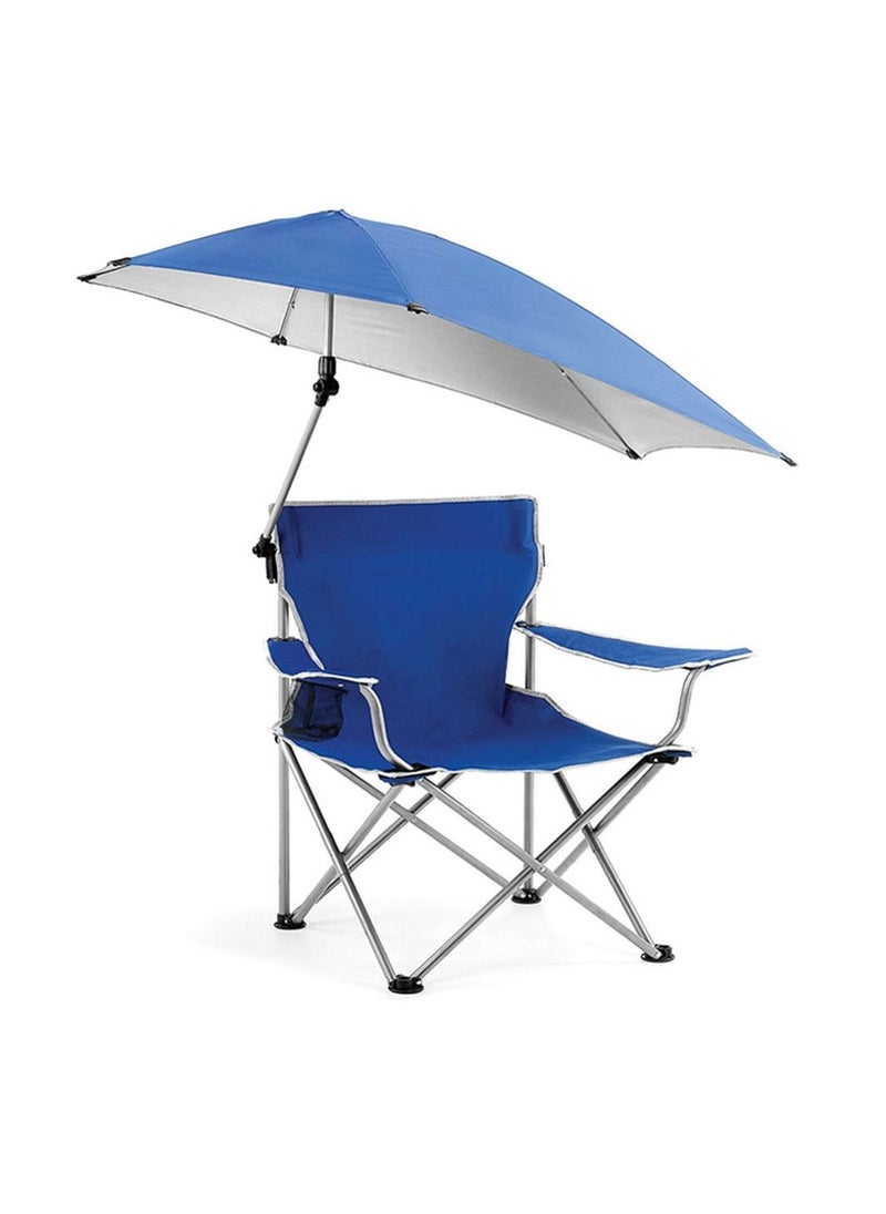Generic Large outdoor leisure folding chair, portable fishing folding chairs, with detachable umbrella for beach patio pool park outdoor camping chair.  - Image 1