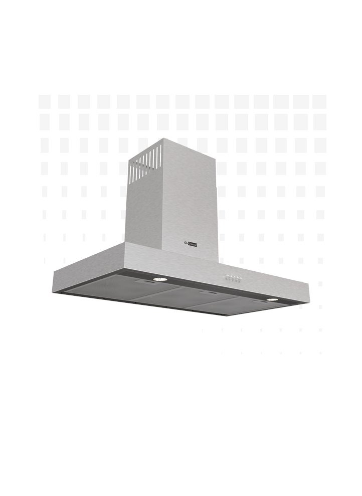 GL General General GL 90x45cm Wall Ranger Hood, 1000 Watt, T Shape, Silver Steel, 5 Filters, 3 Power Speeds, Noiseless, 2 Lights, High Quality. Easy to Clean  - Image 1