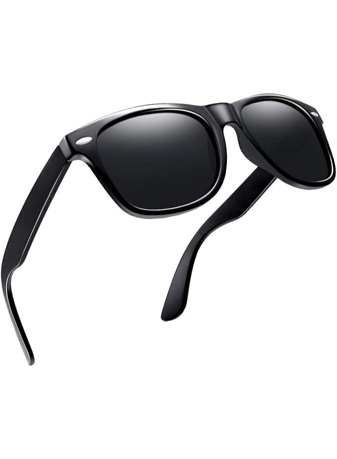 ChicAbode Polarized Sunglasses Men Women, Classic Square Sun Glasses 100% UV Protection, Safety Glasses for Men and Women, UV Eye Protection for Shooting, Fishing, Biking, and Extreme Sports, Matte Black - Image 1