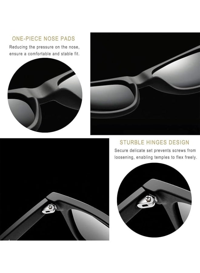 ChicAbode Polarized Sunglasses Men Women, Classic Square Sun Glasses 100% UV Protection, Safety Glasses for Men and Women, UV Eye Protection for Shooting, Fishing, Biking, and Extreme Sports, Matte Black - Image 5