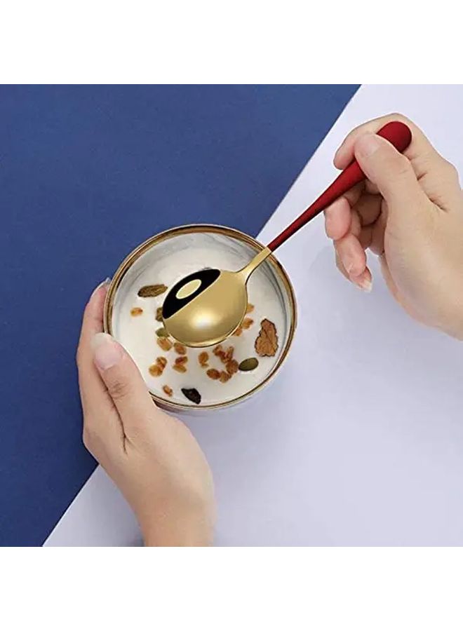 5 Pieces Stainless Steel Soup Spoon Set With Vibrant Handles Modern Design - Image 4