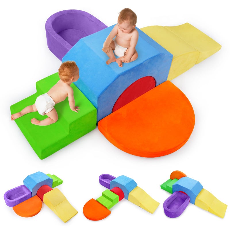 DOGERN 6Piece Soft Foam Climbing Blocks for Toddlers Babies Indoor Baby Climbing Toys Set Toddler Foam Play Gym with NonSlip Base Sensory Play Climber Indoor Climb and Crawl Activity Play Set - Image 3