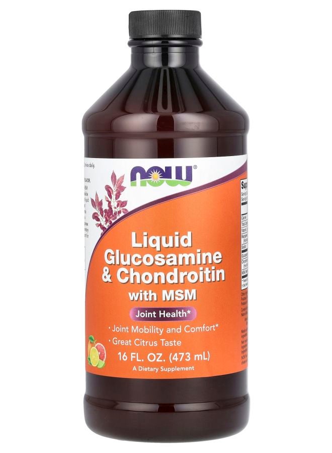 now Liquid Glucosamine & Chondroitin with MSM Citrus 16 fl oz (473 ml)