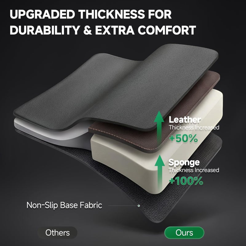 GIANT PANDA Front Car Seat Covers Custom Fit for Toyota Rav4 Camry Highlander Corolla Prius Corolla Cross Venza Avalon, Faux Leather Bucket Seat Covers, (Black + Gray/Grey) 2-Pack - Image 4