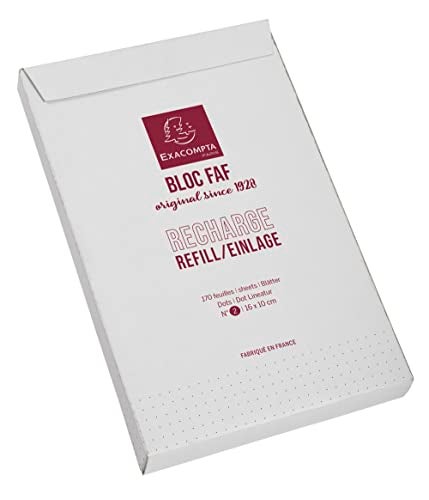Exacompta FAF Metal Desk Pad for Home or Office, 200 White 70g Micro-Perforated Sheets, Blank or Dots. Non-Slip Backing, Three Sizes. Refills Available. (Dots Refill - 4 x 6 1/4) - Image 3