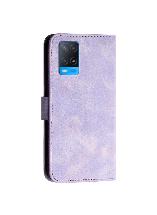 إيروريكس جراب هاتف OPPO A93 5G من الجلد بنمط شبكي منقوش على شكل فراشة مع حبل تعليق - Image 3