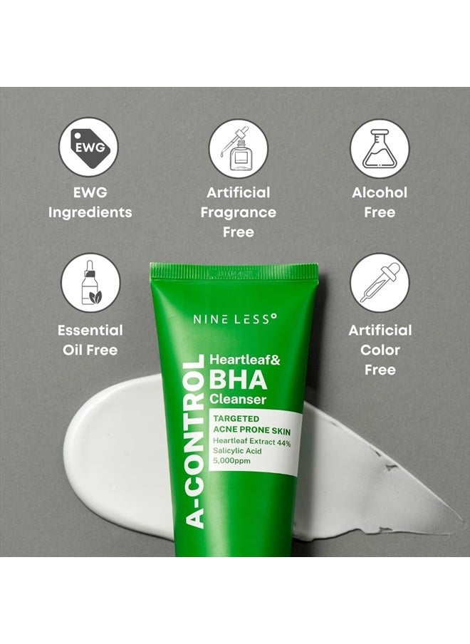 NINELESS - A-Control Heartleaf & BHA Cleanser 120ml - Image 1