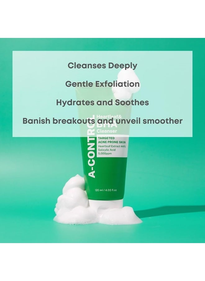 NINELESS - A-Control Heartleaf & BHA Cleanser 120ml - Image 1