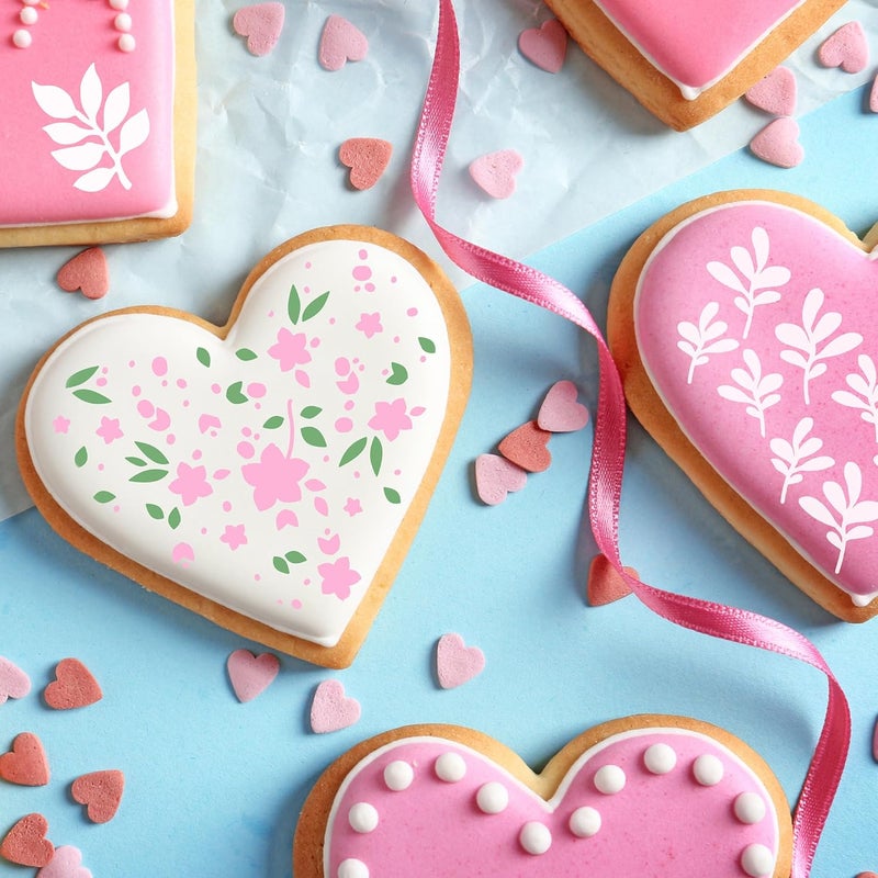 Keluna Cookie Stencils for Royal Icing - Rose Floral Stencils for Cookies Decor Dessert Buttercream Cake Baking Template - Image 5