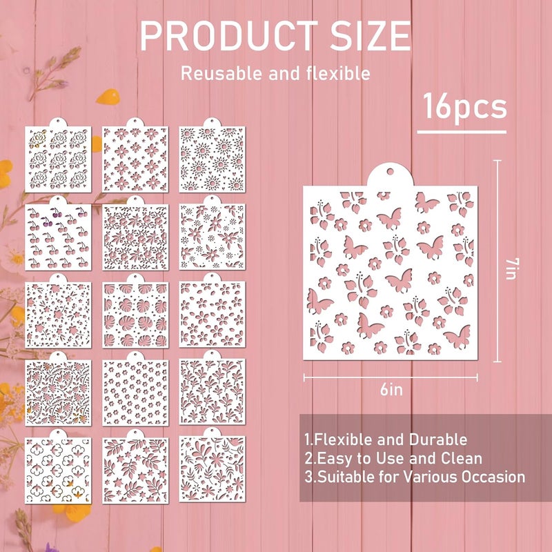 Keluna Cookie Stencils for Royal Icing - Rose Floral Stencils for Cookies Decor Dessert Buttercream Cake Baking Template - Image 3